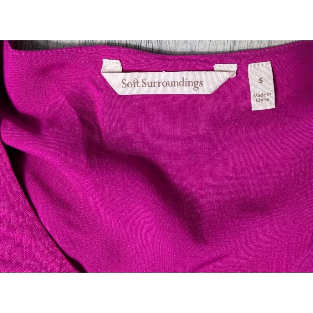 Soft Surroundings S Tunic Top Hot Pink Gabby Gauze Long Sleeve Layered Flowy #10 - Picture 5 of 8